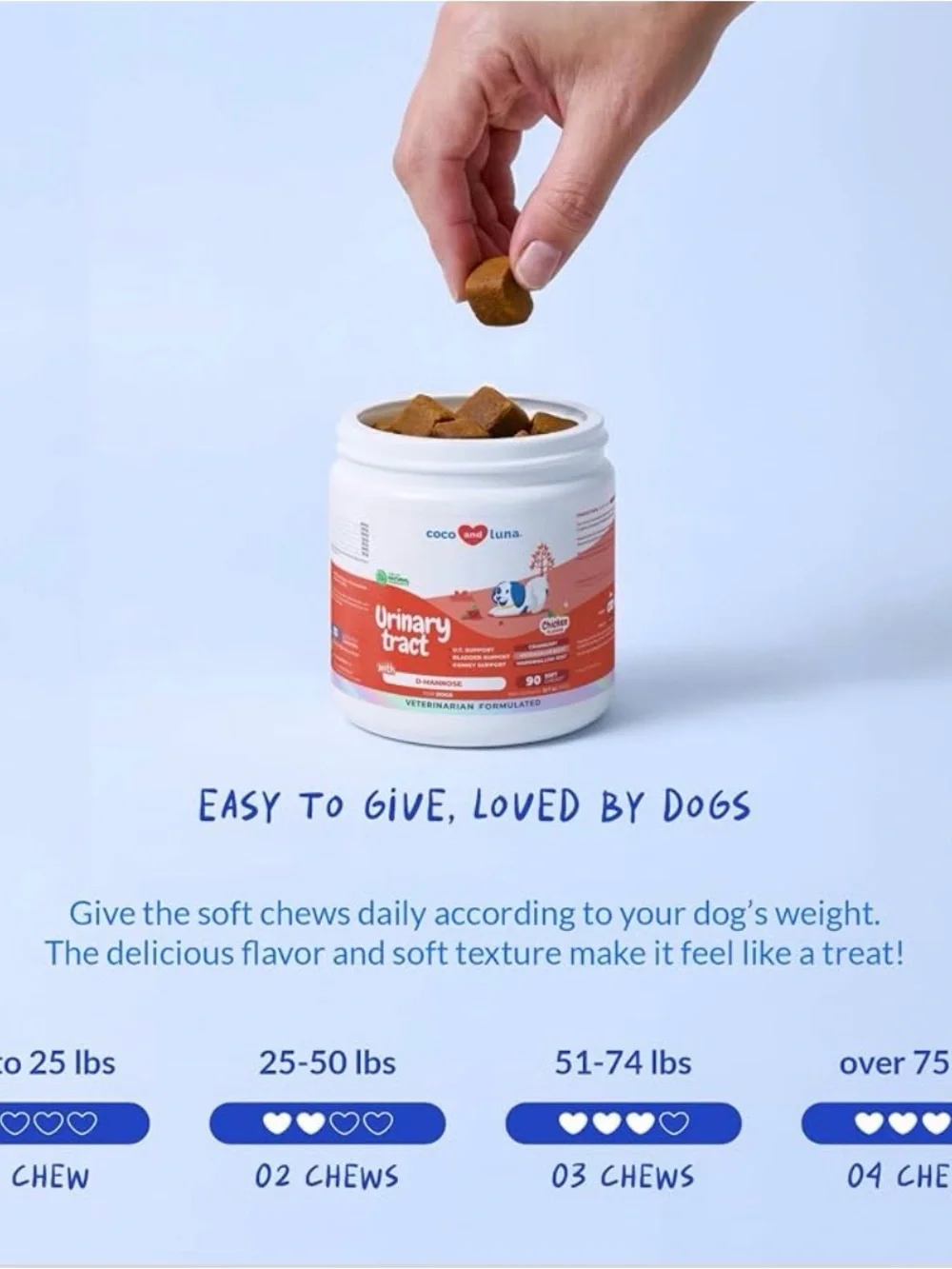 Coco and Luna Urinary Tract Support Soft Chews - Chicken Flavor
